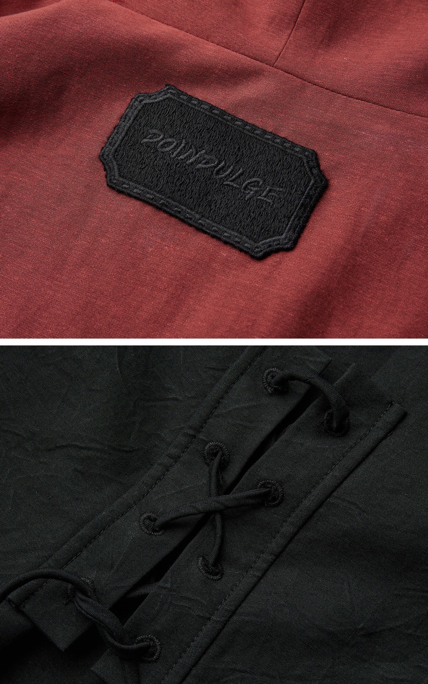 DOINDULGE Reversible Two-Tone Hooded Tie-Detail Jacket