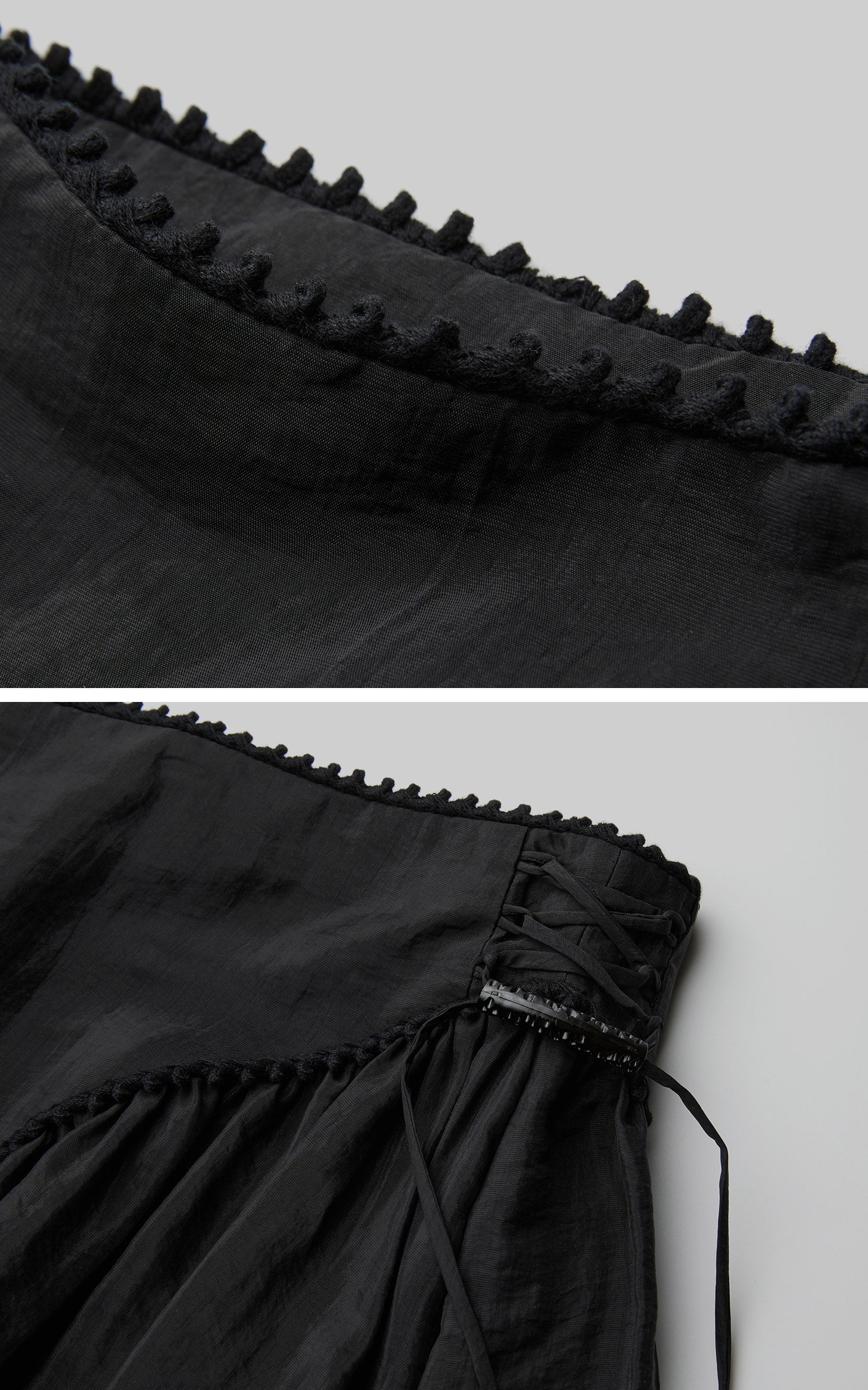 DOINDULGE Reversible Lace-Up Gathered Maxi Skirt