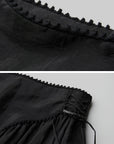 DOINDULGE Reversible Lace-Up Gathered Maxi Skirt