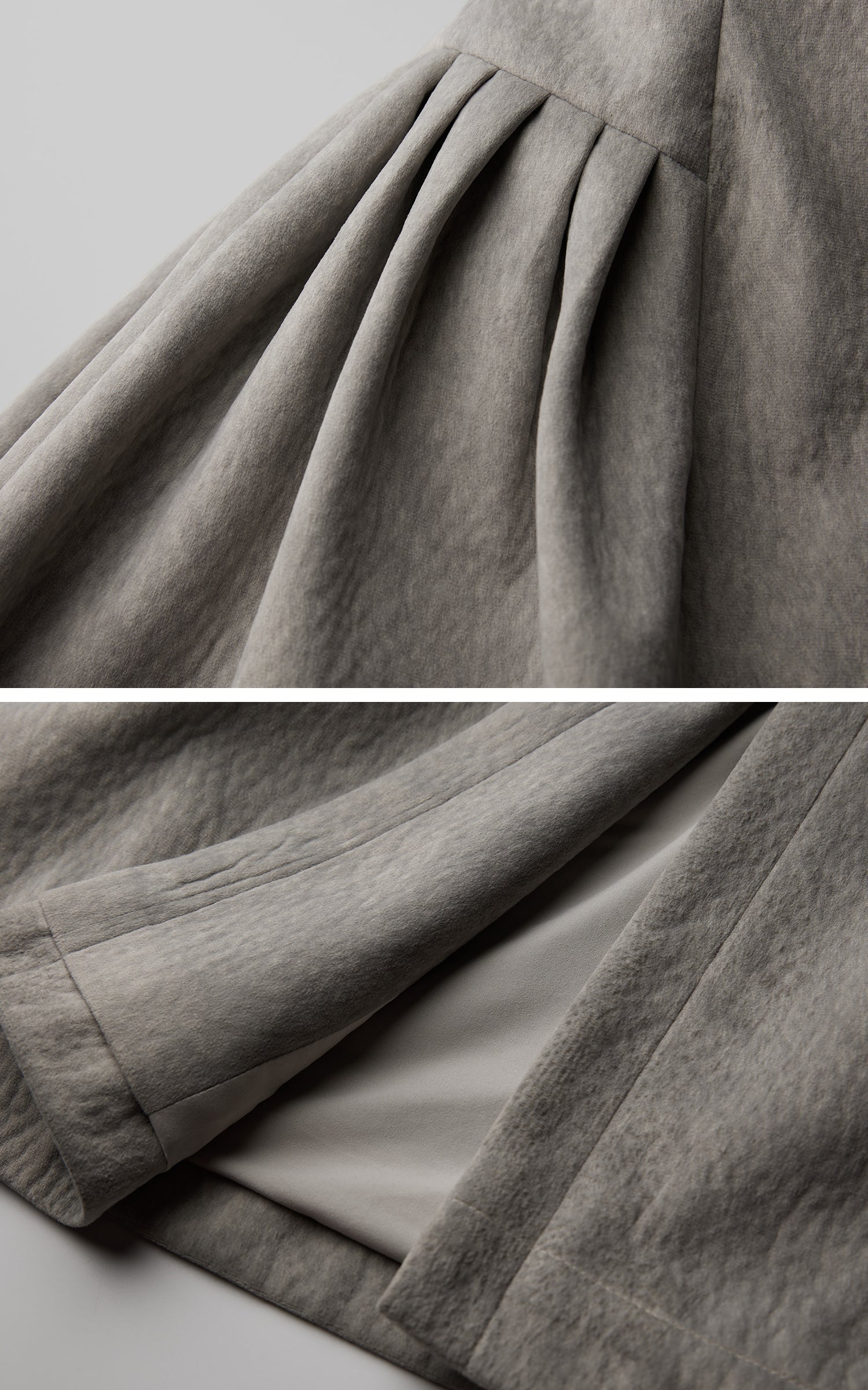 DOINDULGE Sculptural Long Coat with Faux-Fur Cuffs