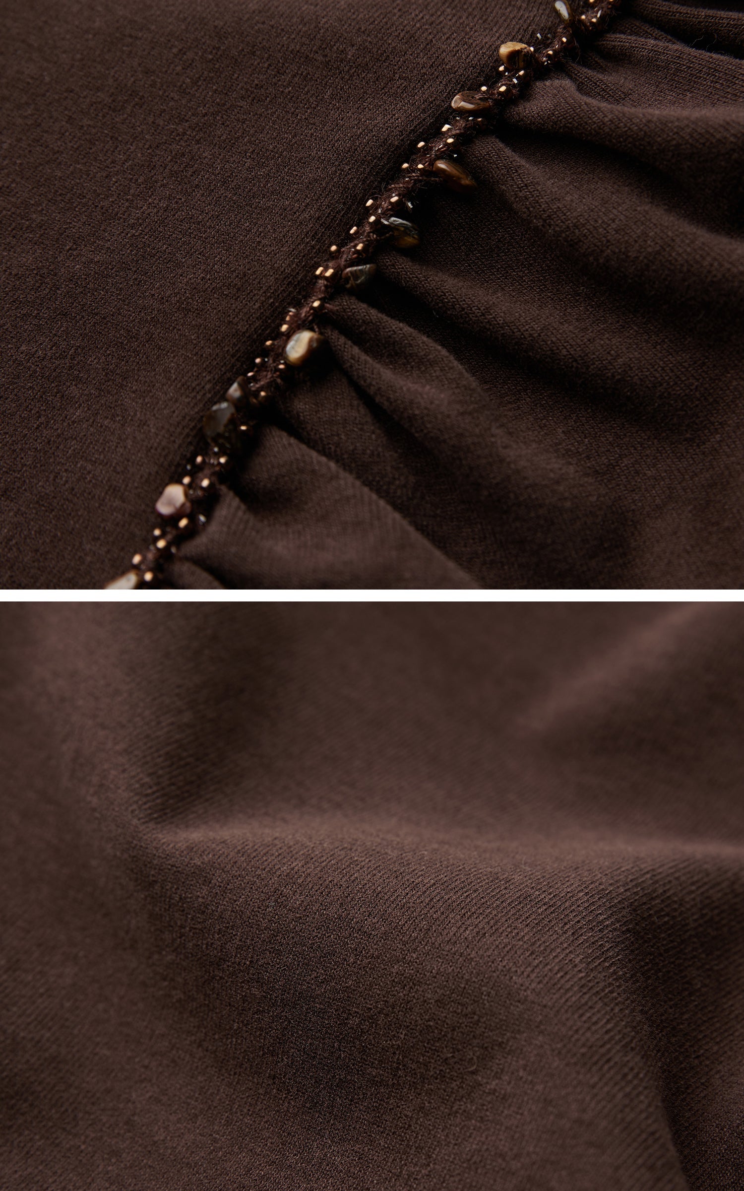 DOINDULGE Beaded Contour High-Neck Top