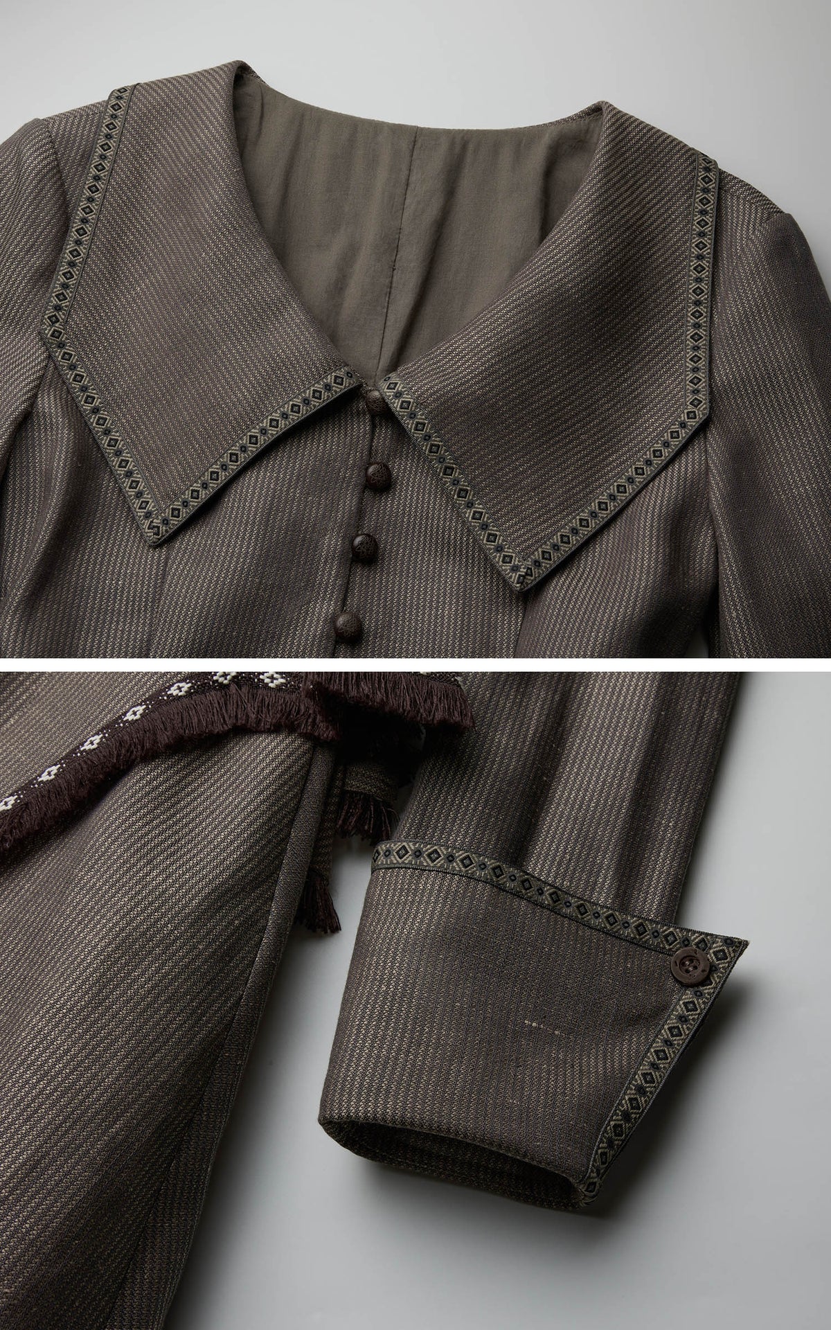 DOINDULGE Victorian Sculpted Waist Mid-Length Jacket