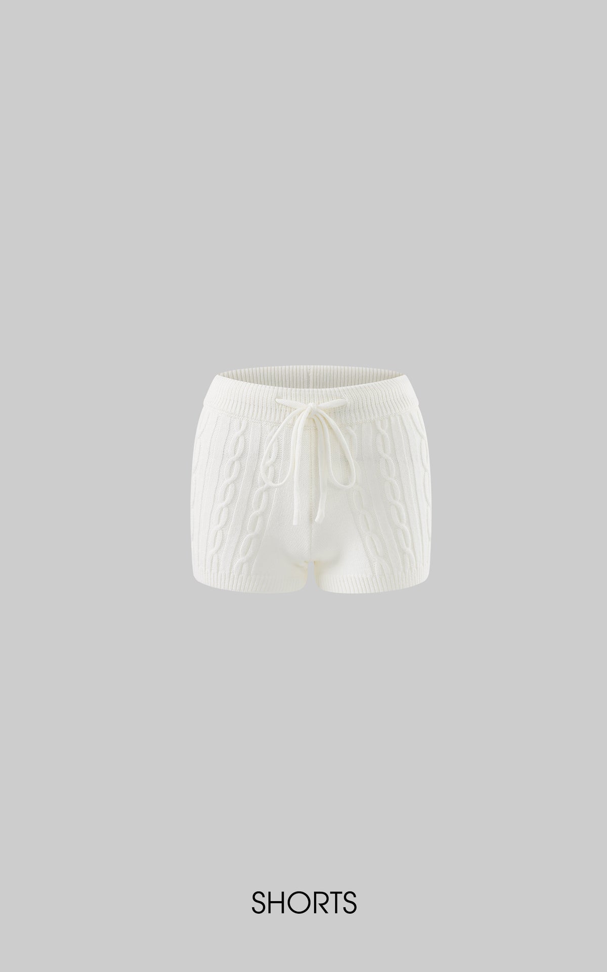 WARDEN EDGE Cable Knit Hooded Sweater and Shorts Set