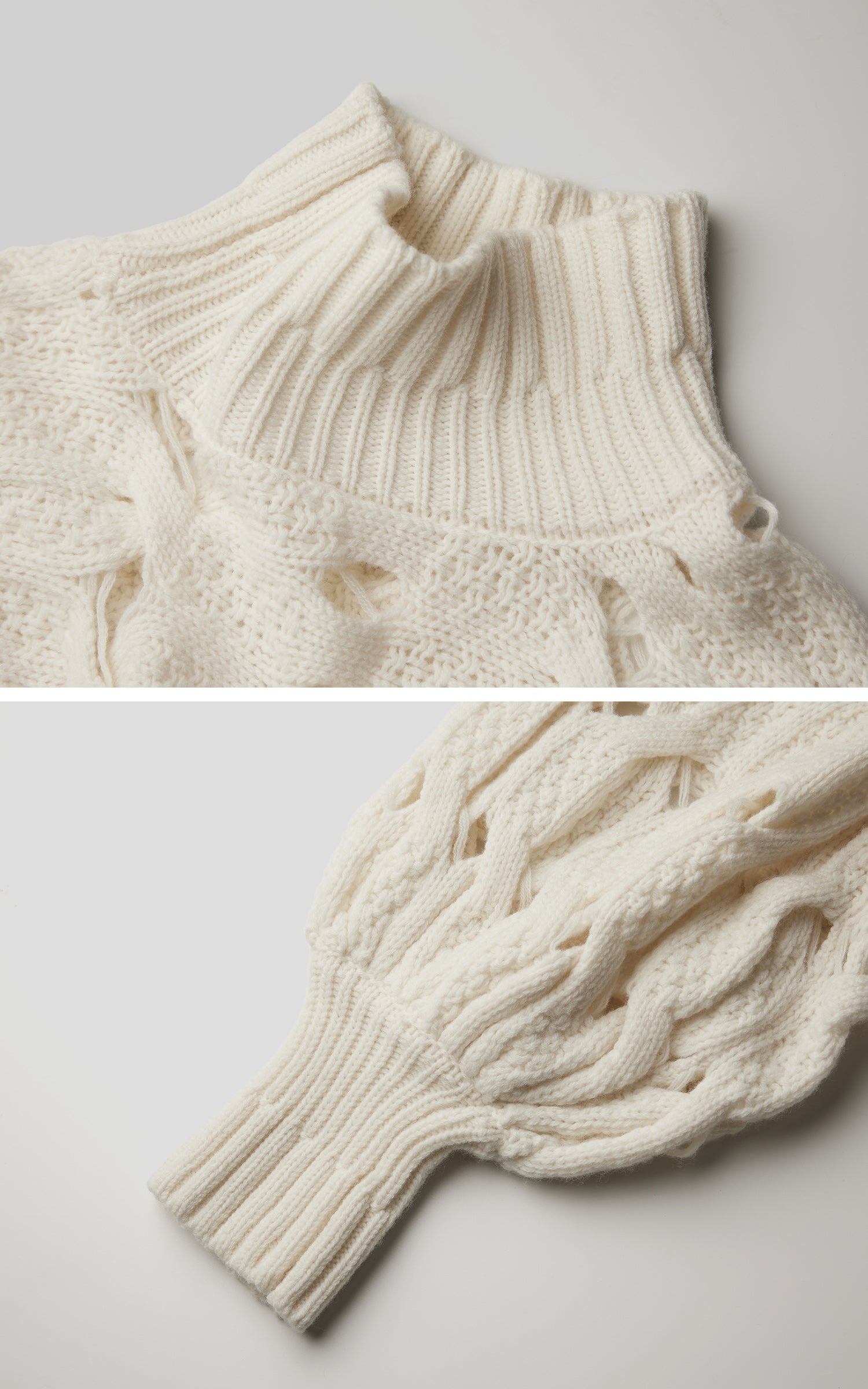 DOINDULGE Braided Void Turtleneck Sweater