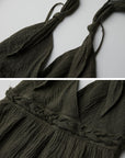 DOINDULGE Shadow Veil Draped Maxi Dress Dark Ash Flowing Slip Dress