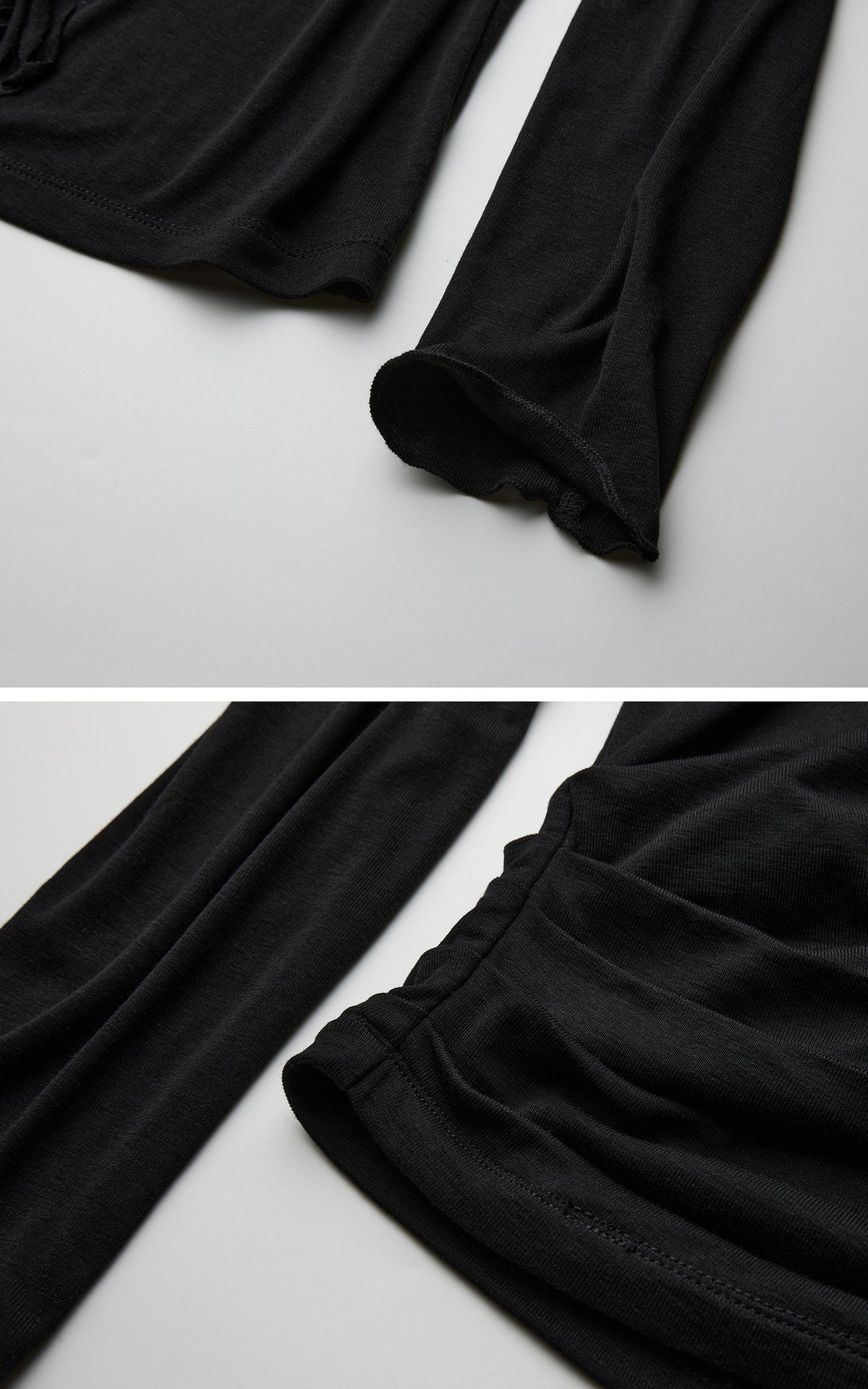 DOINDULGE Irregular Neckline Knit Long Sleeve Top
