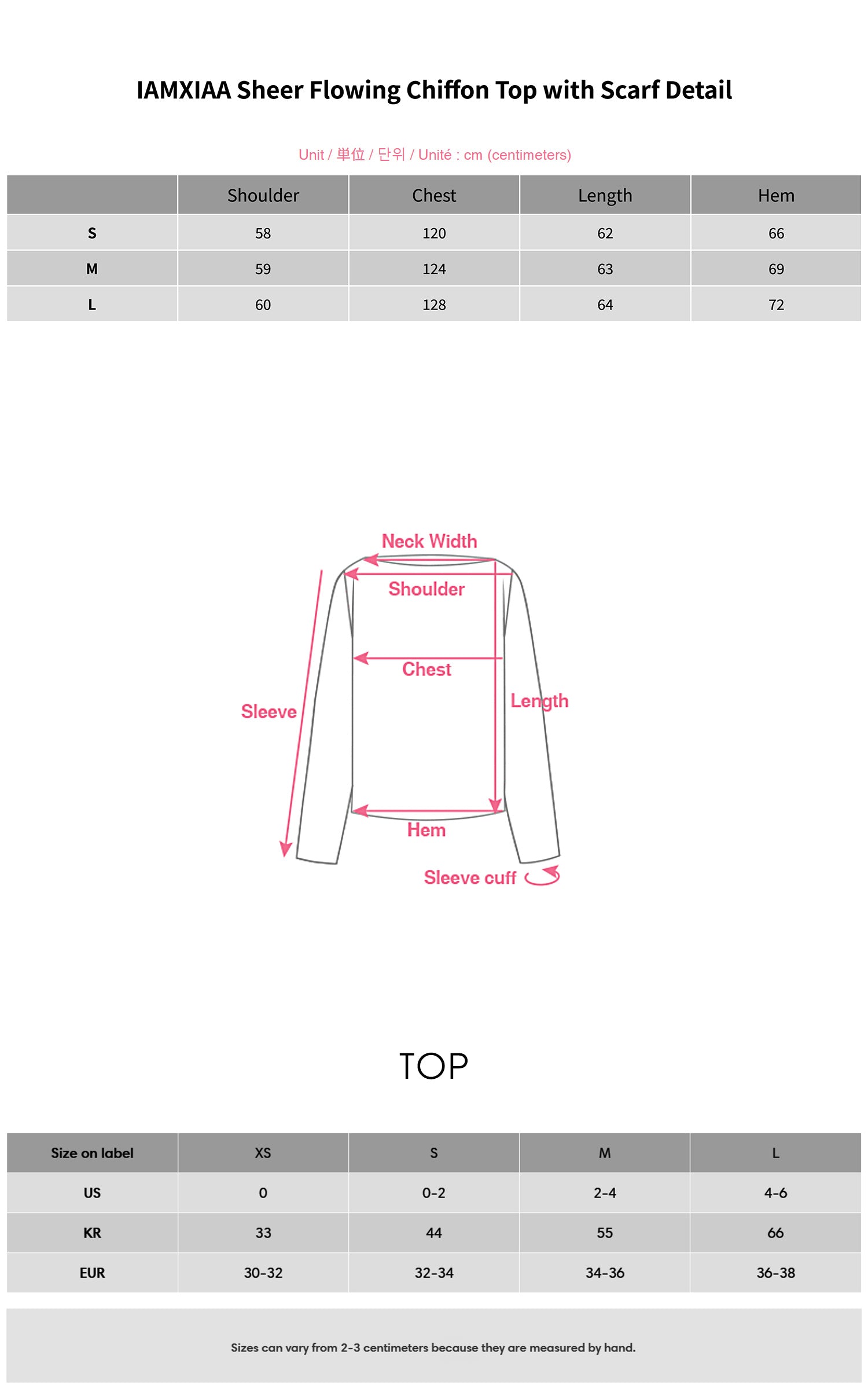 IAMXIAA Sheer Flowing Chiffon Top with Scarf Detail