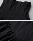 DOINDULGE Corset Waist Gathered Maxi Skirt