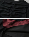 DOINDULGE Embroidered Eye Graphic Ribbed Long Sleeve T-Shirt