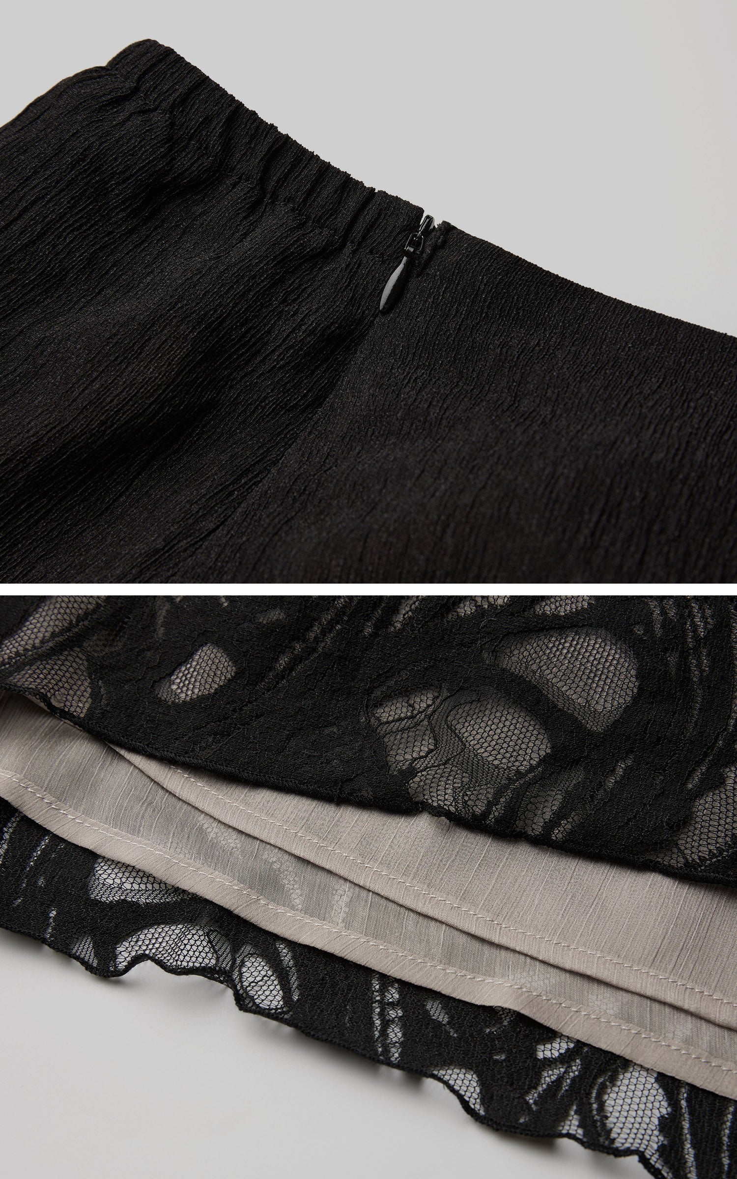 DOINDULGE Detachable Asymmetric Lace Maxi Skirt