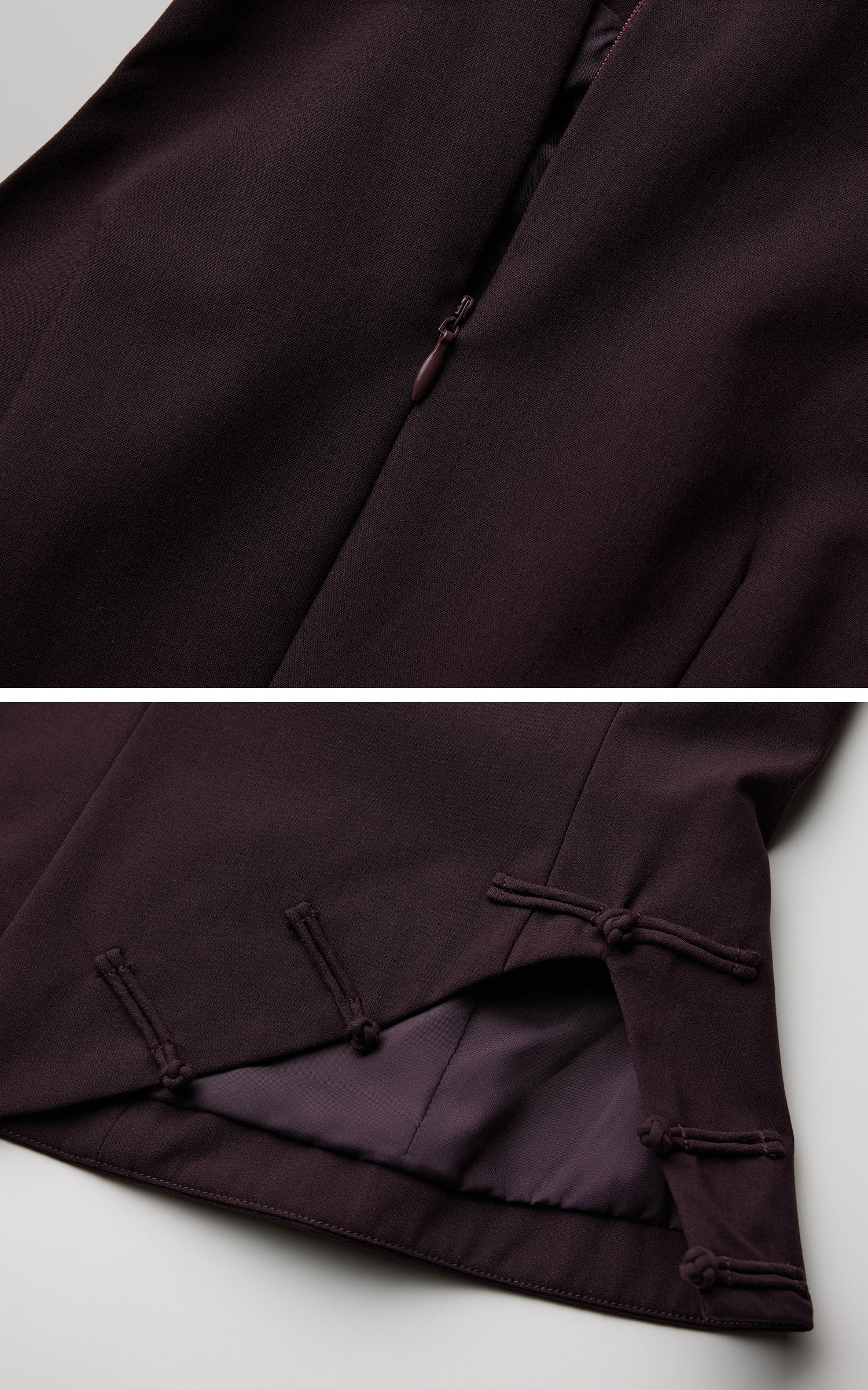 DOINDULGE Mandarin Collar Frog Button Fitted Top