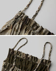 DOINDULGE Ruched Printed Cami Top
