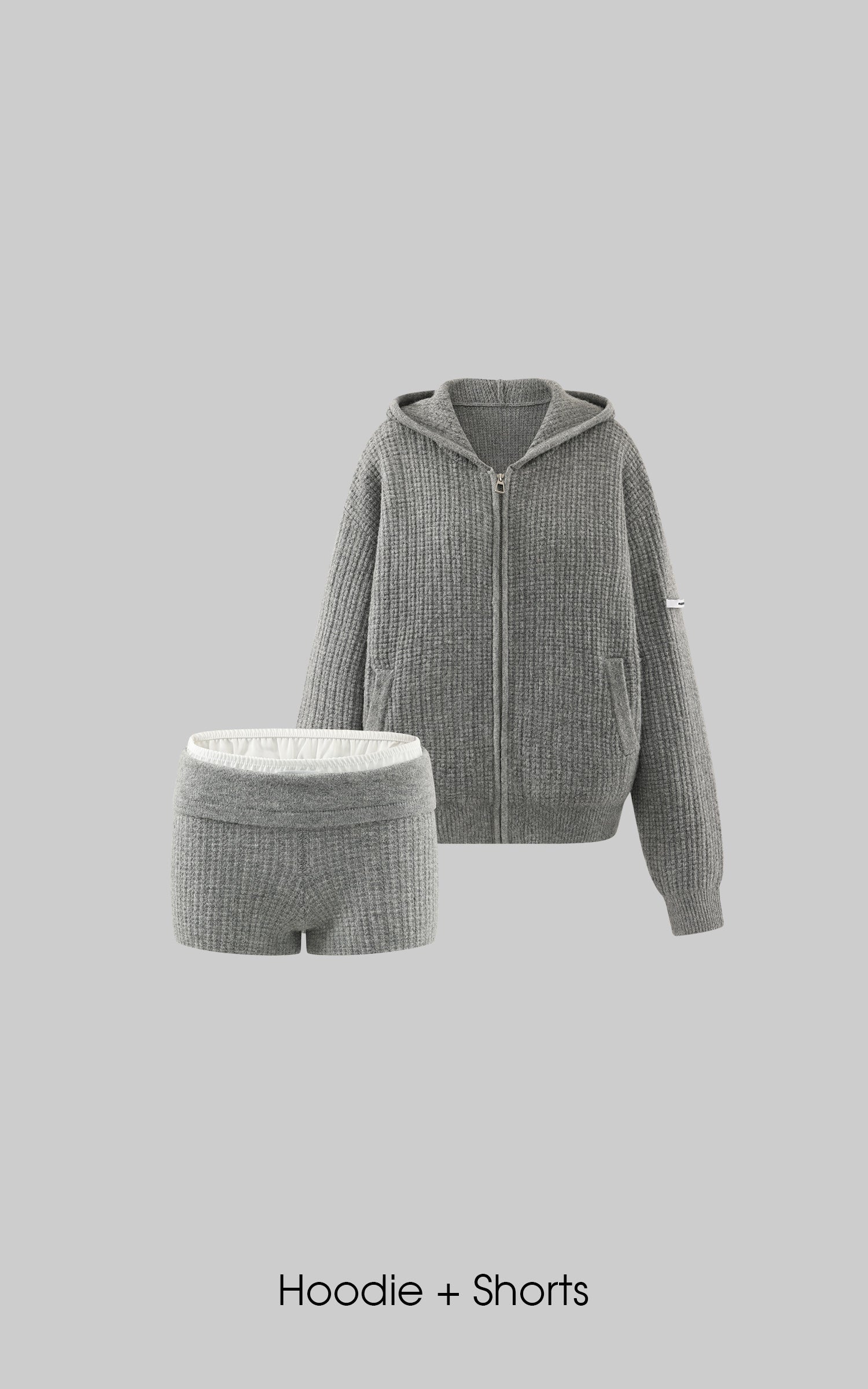 WARDEN EDGE Oversized Knit Hoodie and Wide-Leg Pants Set