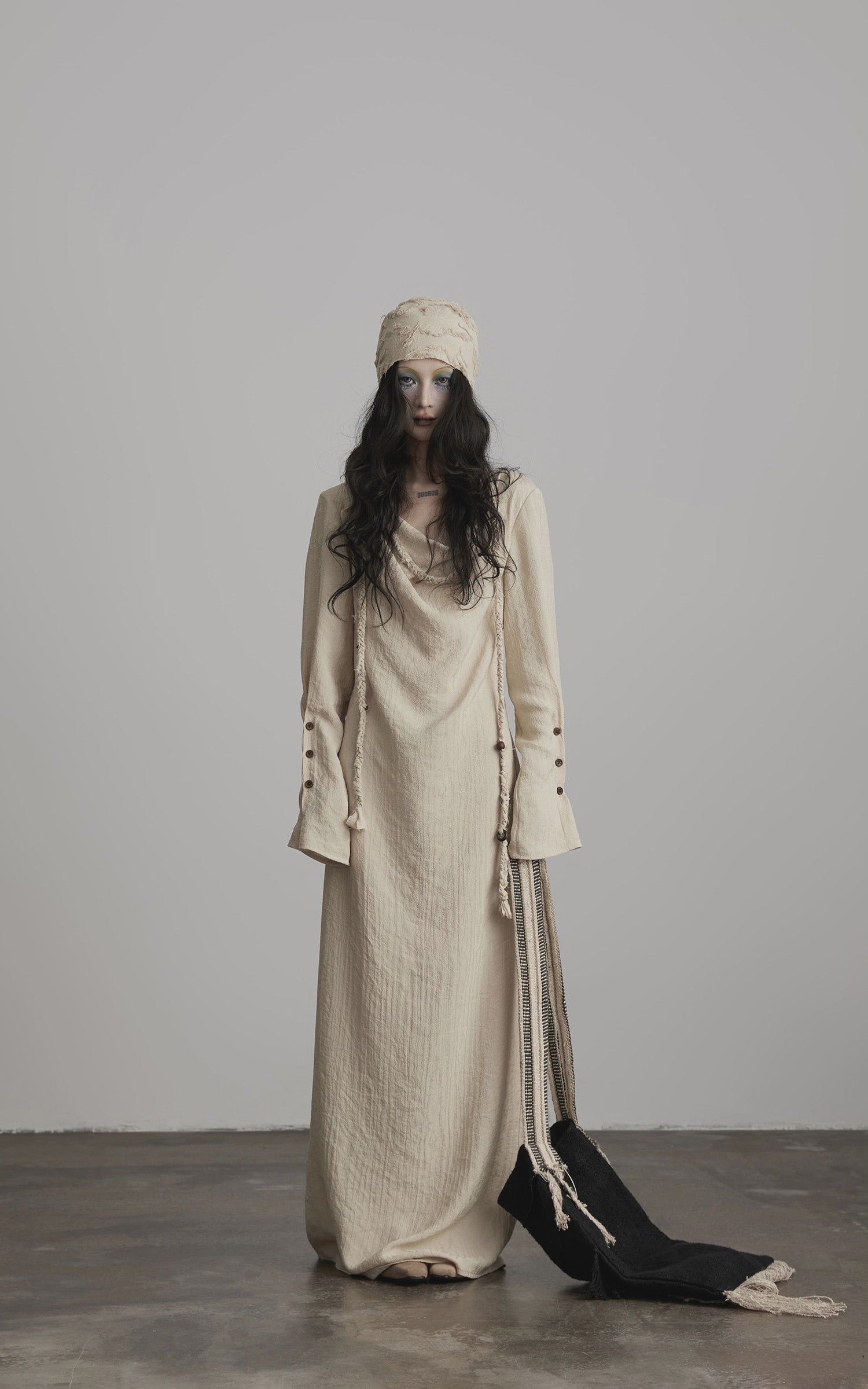 DOINDULGE Textured Draped Maxi Dress