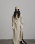 DOINDULGE Textured Draped Maxi Dress