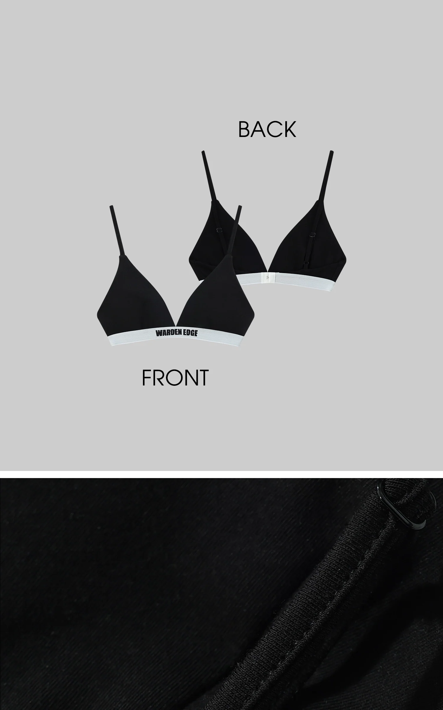 WARDEN EDGE Off-Shoulder Tee &amp; Logo Bralette Set
