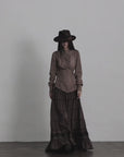DOINDULGE Asymmetric Sculpted Waist Shirt