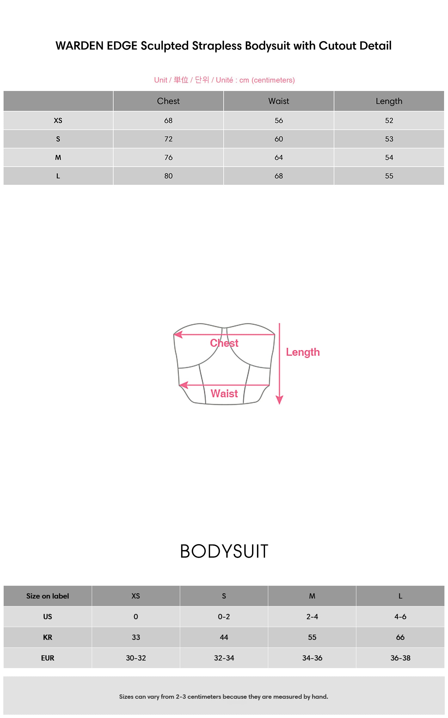 WARDEN EDGE Sculpted Strapless Bodysuit with Cutout Detail