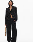 0122stepll High Collar Cropped Military Jacket