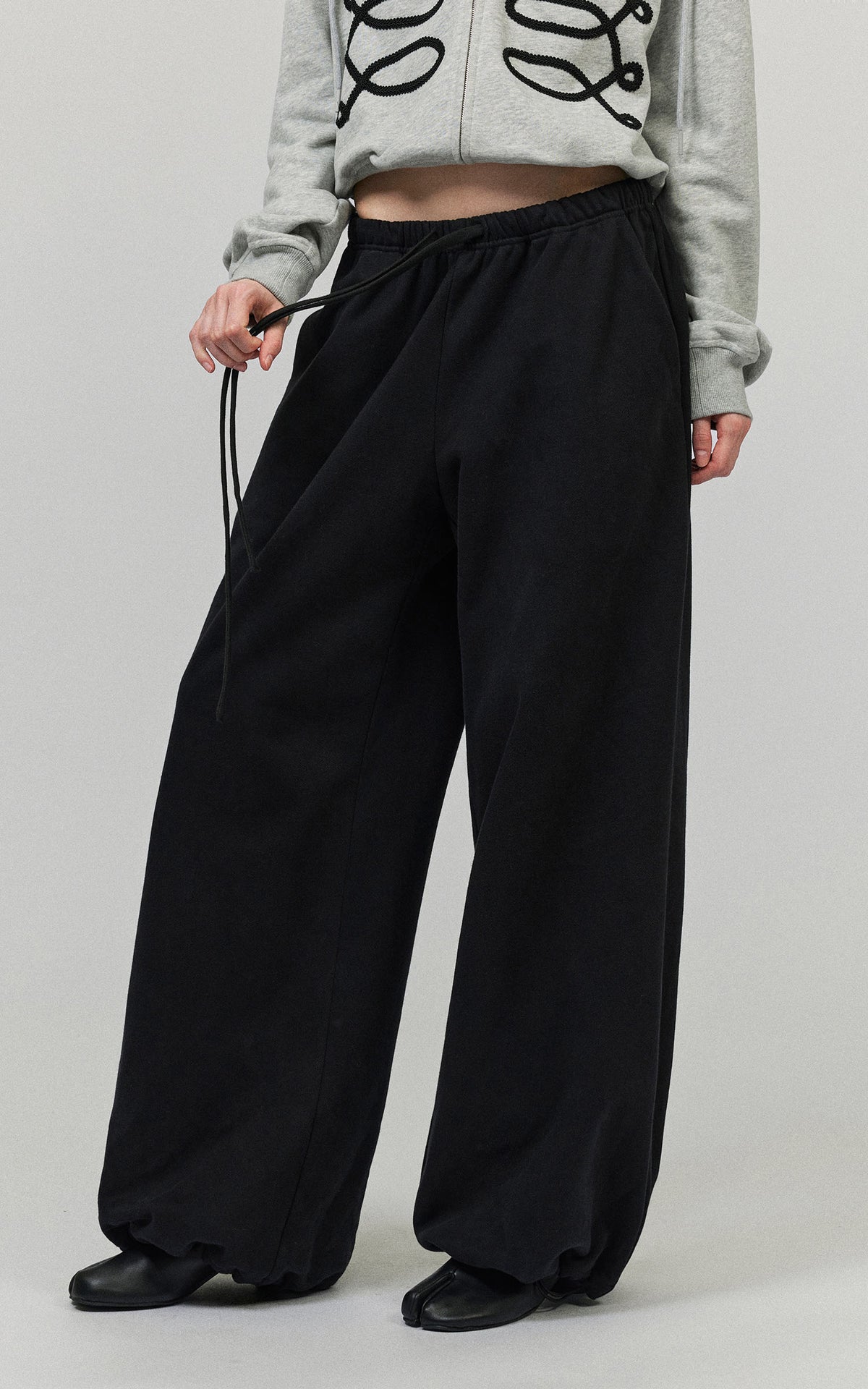 0122stepll Oversized Drawstring Wide-Leg Adjustable Hem Utility Pants