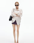 IAMXIAA Soft Stripe Oversized Shirt