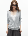 IAMXIAA Classic V-Neck Slim Knit Cardigan