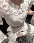 Rase le sol Crinkled Lace Lounge Set