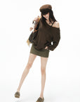 IAMXIAA Military Button Low-Rise Mini Skirt