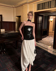 0122stepll Draped Asymmetric Maxi Skirt