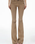 IAMXIAA Pantalon Taille Basse Coupe Slim Évasée