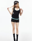 IAMXIAA Triple-Button Low-Rise Denim Micro Shorts