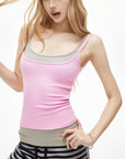 IAMXIAA Layered Contrast Camisole Tank Top