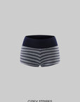 Rase le sol Layered Henley Knit Top, Racerback Tank & Striped Micro Shorts Set