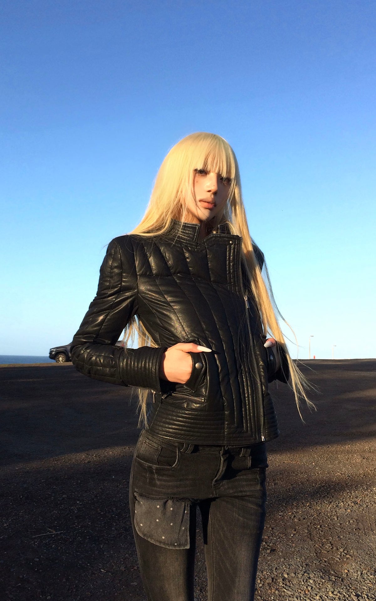 Rase le sol Quilted Asymmetric Down Jacket