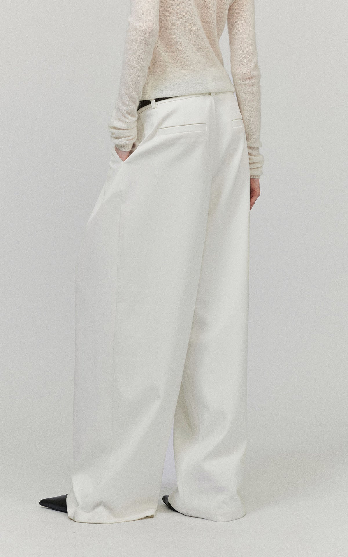 0122stepll Low Rise Pleated Oversized Wide Leg Tailored Pants