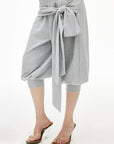 IAMXIAA Draped Tie-Waist Harem Capri Sweatpants