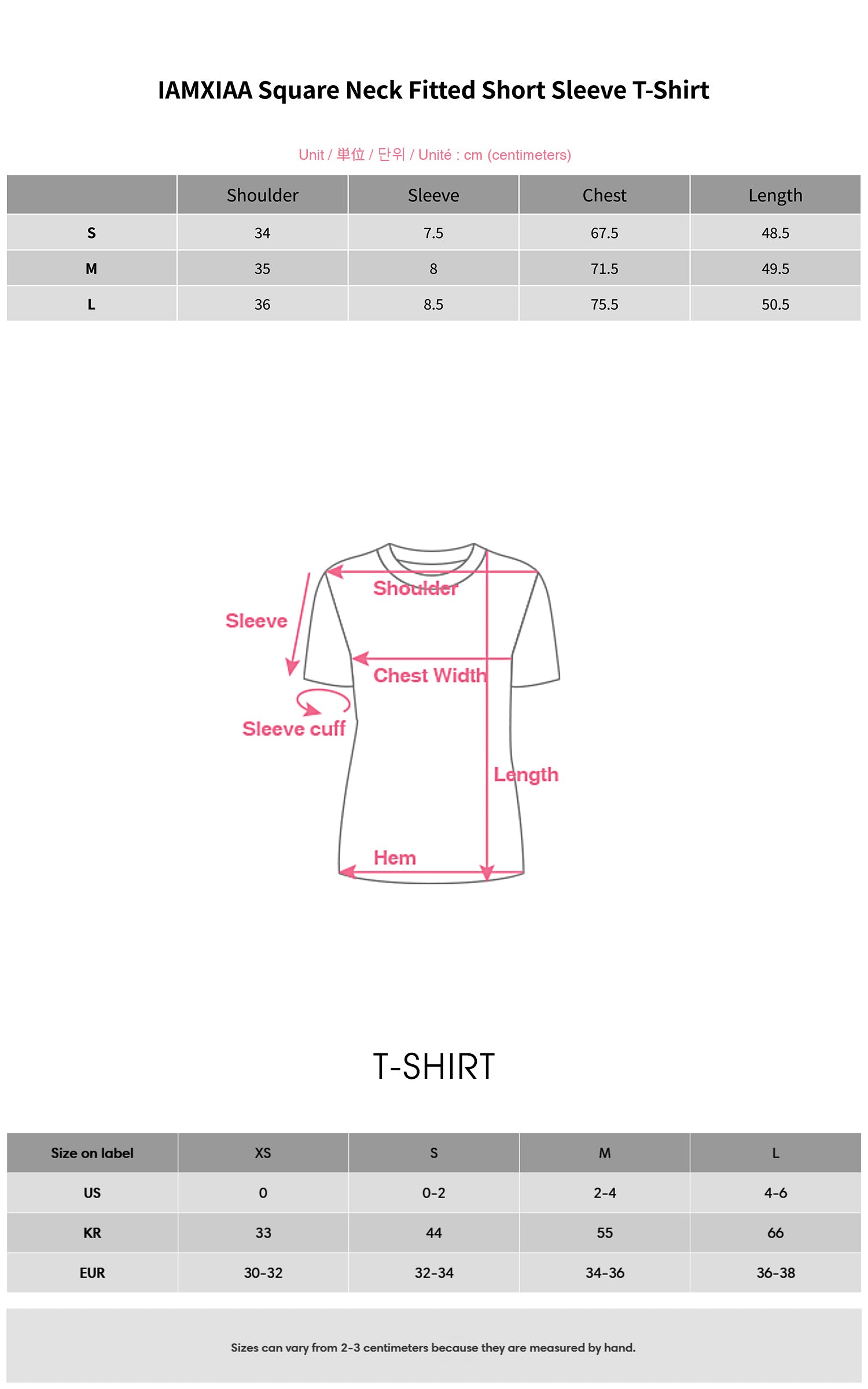 IAMXIAA Square Neck Fitted Short Sleeve T-Shirt