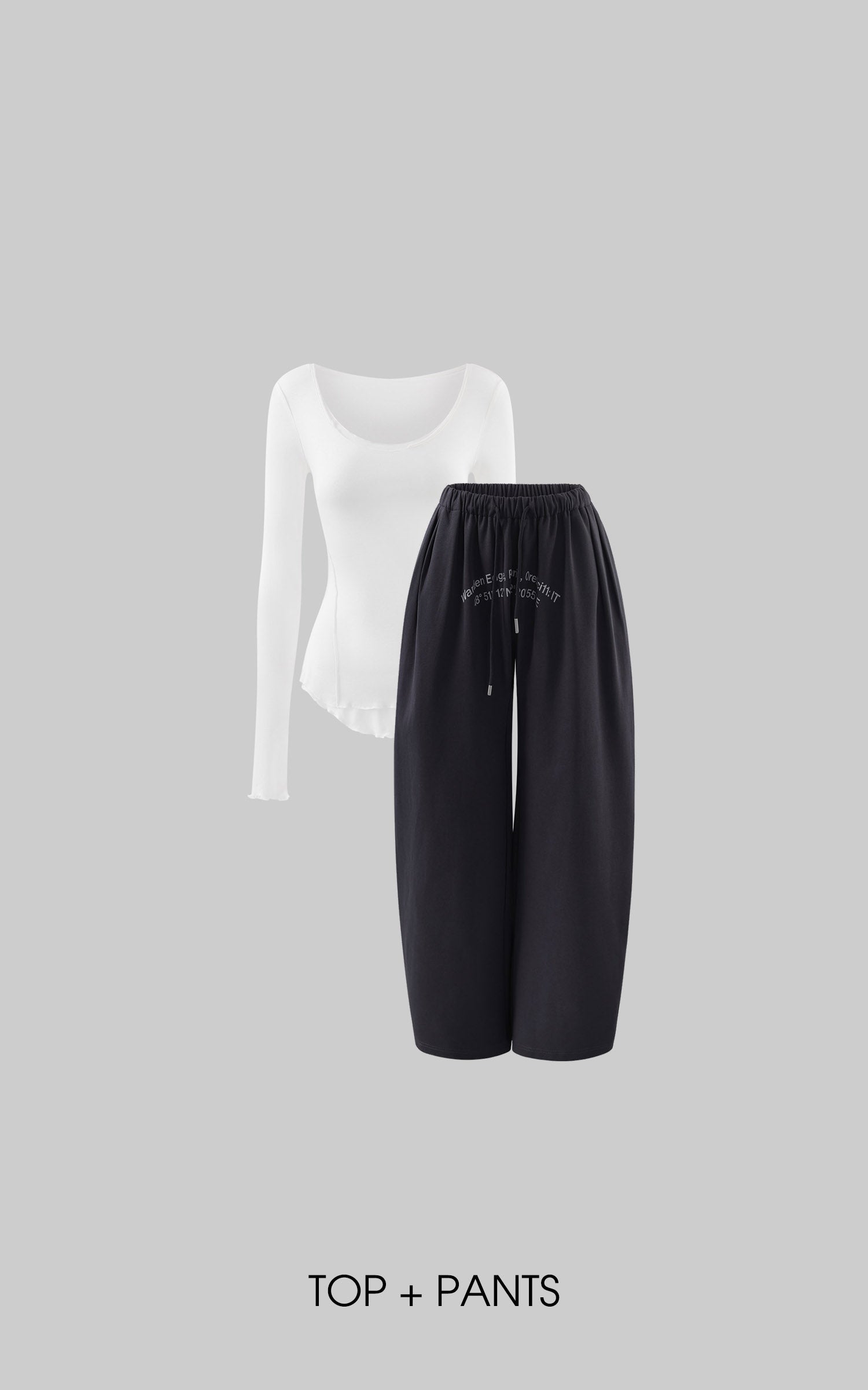 WARDEN EDGE Coordinate Print Relaxed Wide-Leg Pants
