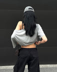 ROVENTE Ensemble haut drapé asymétrique à épaules dénudées