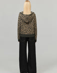 0122stepll Leopard Jacquard Hooded Knit Zip-Up Jacket