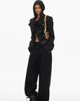 0122stepll High Collar Cropped Military Jacket