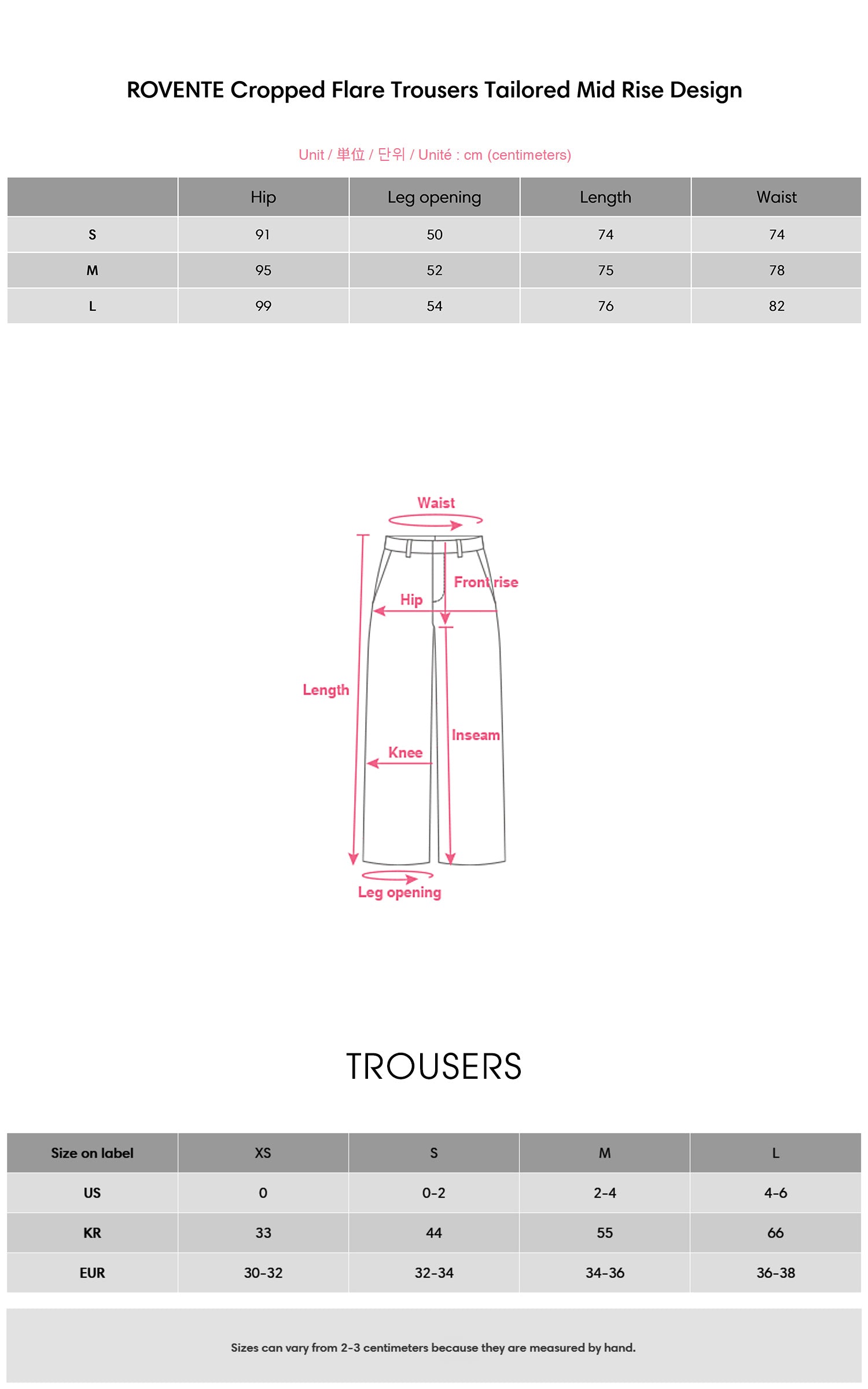 ROVENTE Cropped Flare Trousers Tailored Mid Rise Design