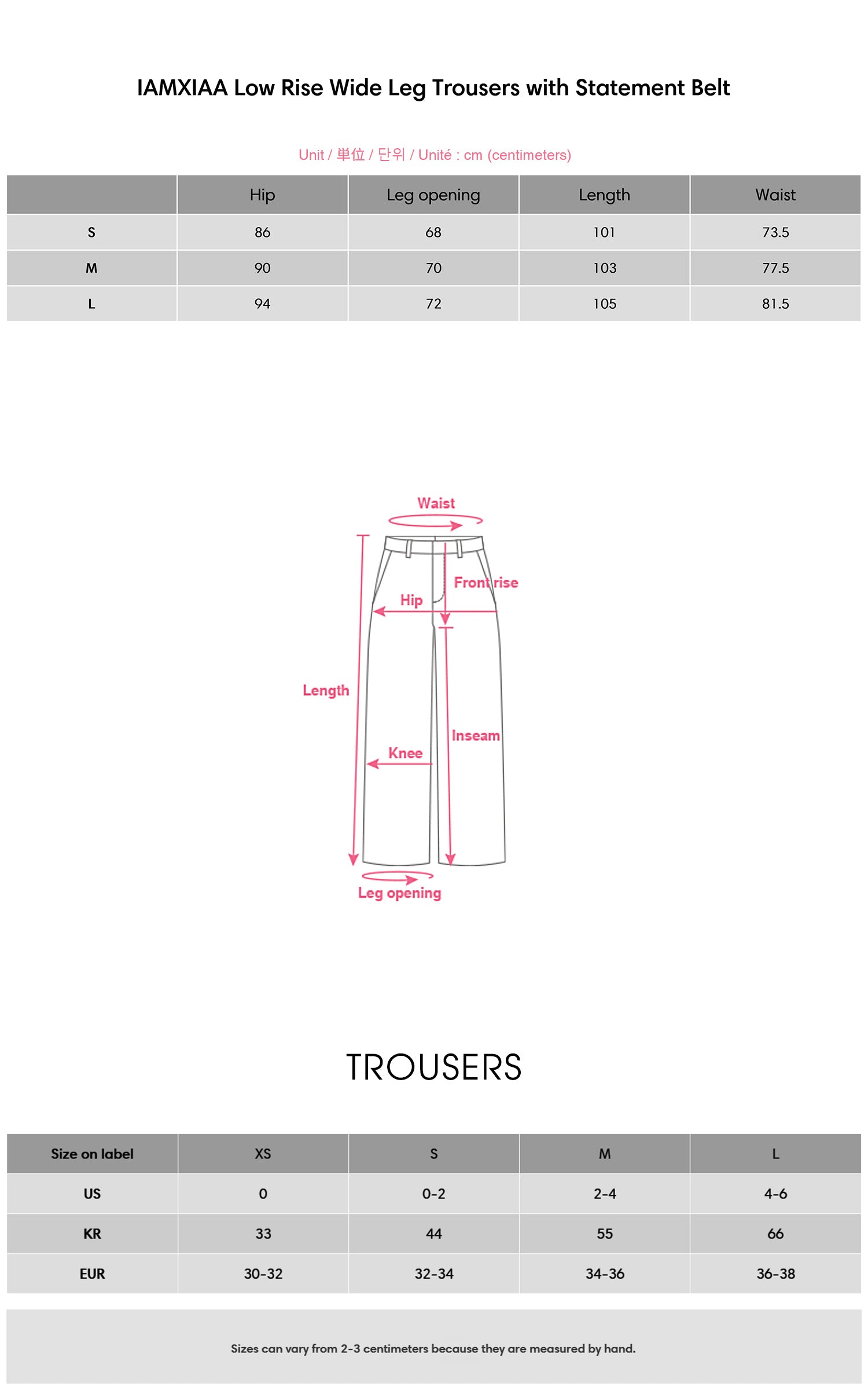 IAMXIAA Low Rise Wide Leg Trousers with Statement Belt
