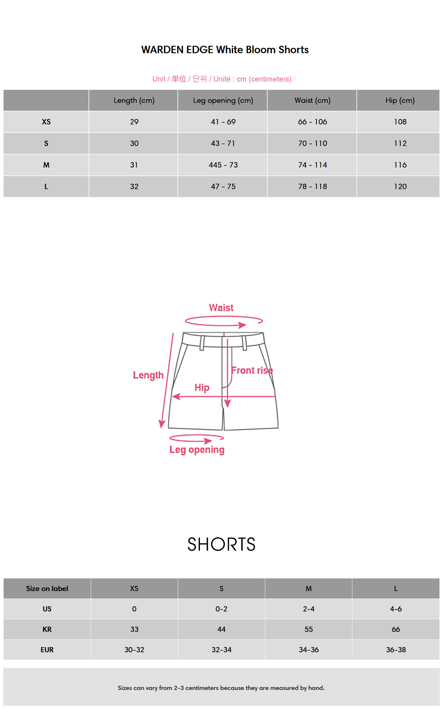 WARDEN EDGE White Bloom Shorts - PINKPARKS