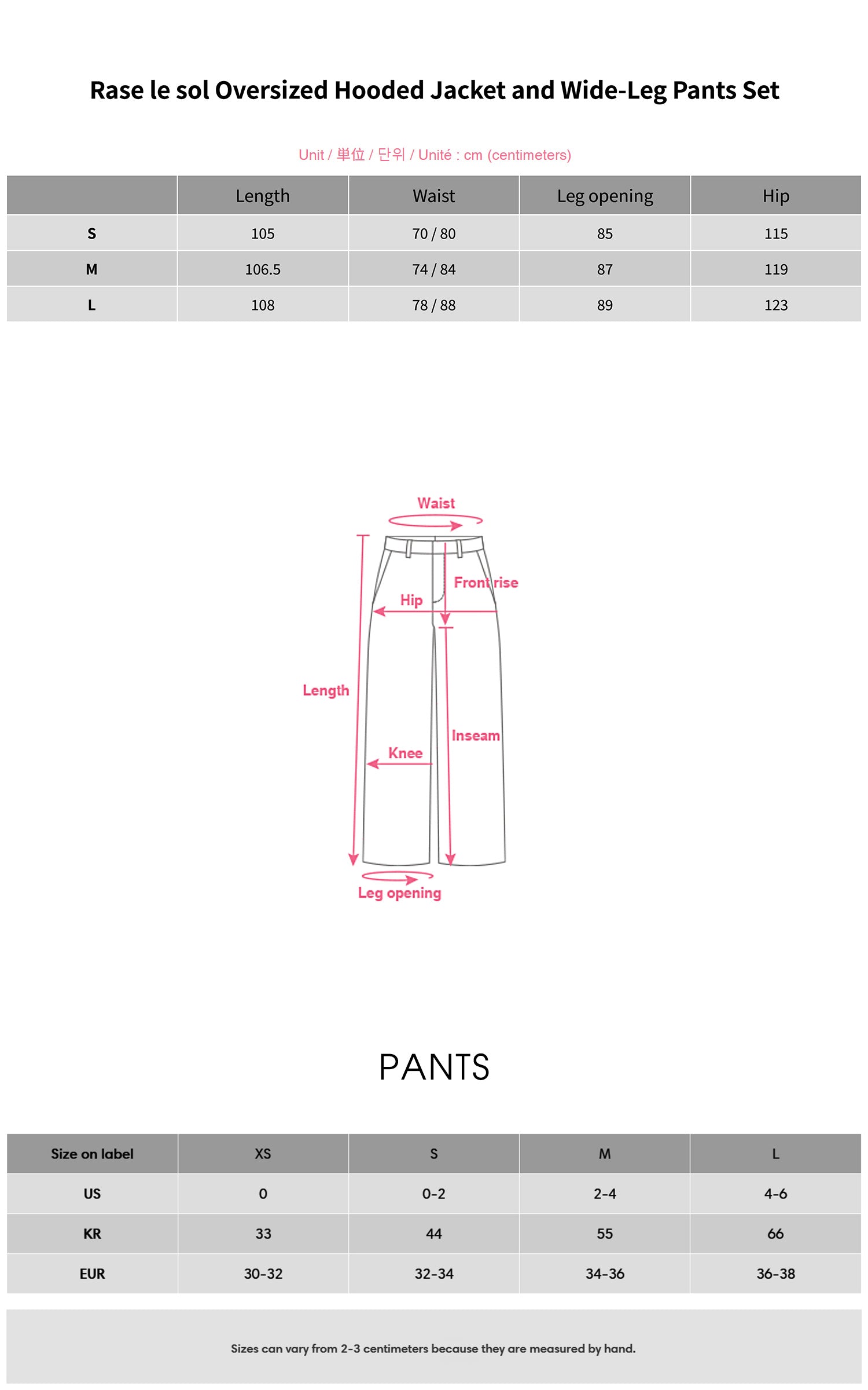 Rase le sol Oversized Hooded Jacket and Wide-Leg Pants Set