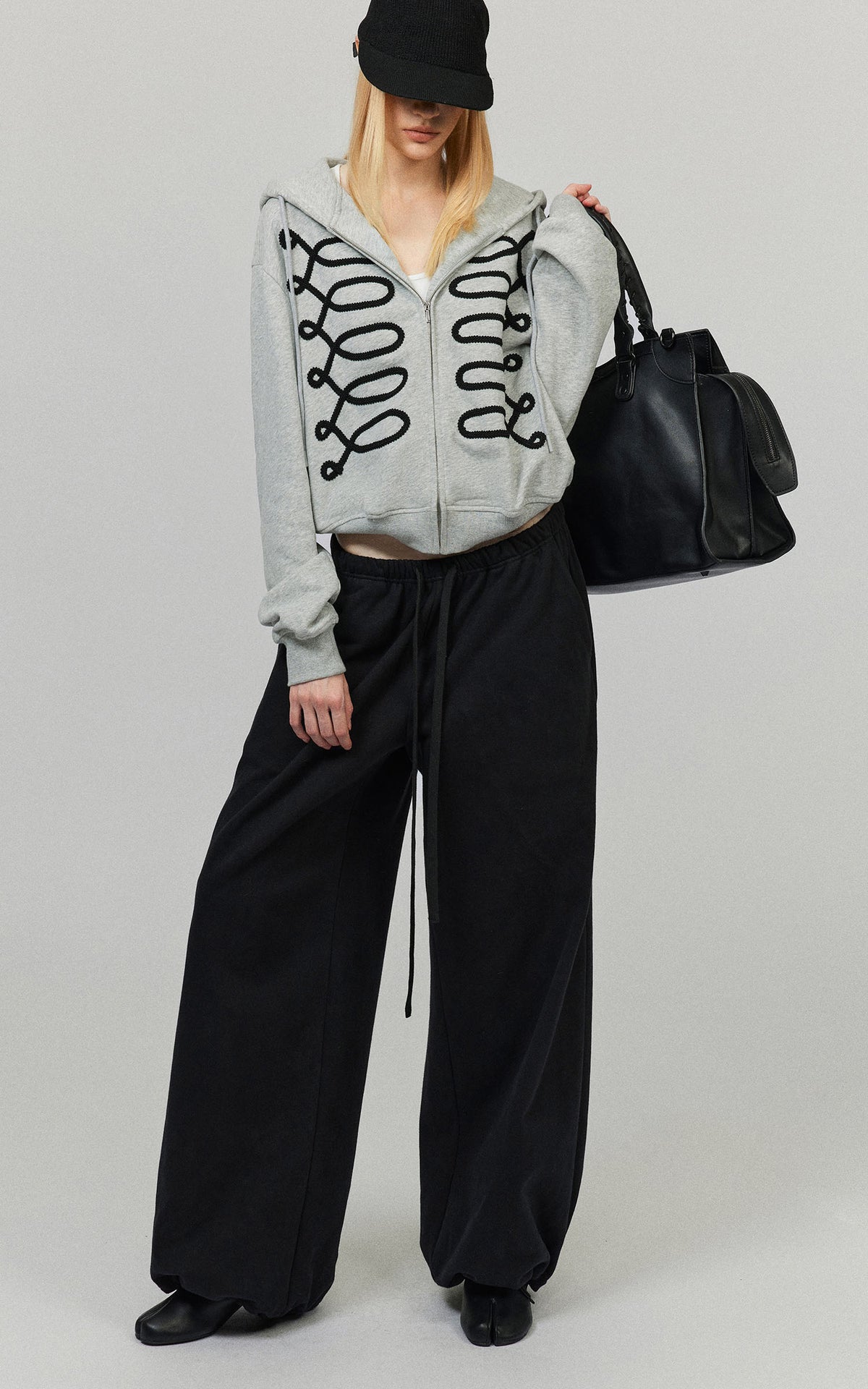 0122stepll Oversized Drawstring Wide-Leg Adjustable Hem Utility Pants