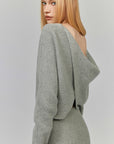 0122stepll Draped Knit Top & Asymmetric Maxi Skirt Set