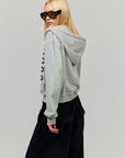 0122stepll Braided Loop Graphic Cropped Zip-Up Hoodie