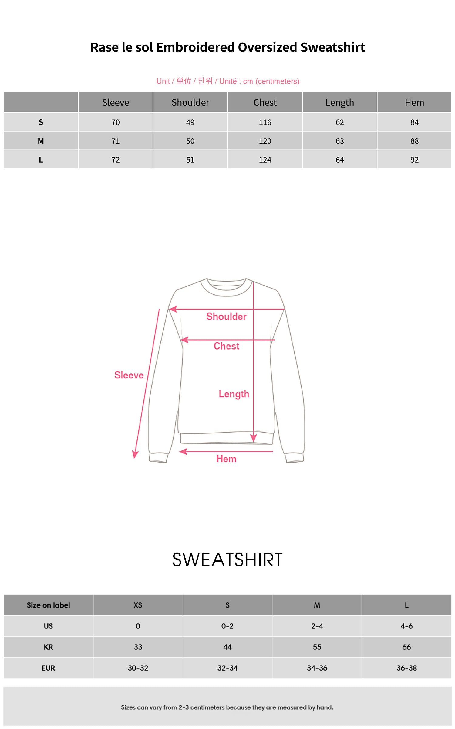 Rase le sol Embroidered Oversized Sweatshirt