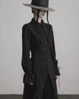 DOINDULGE Asymmetric Hem Shirt with Red Stitch Detail